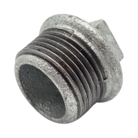 Temperguss Stopfen, verzinkt, 4" AG