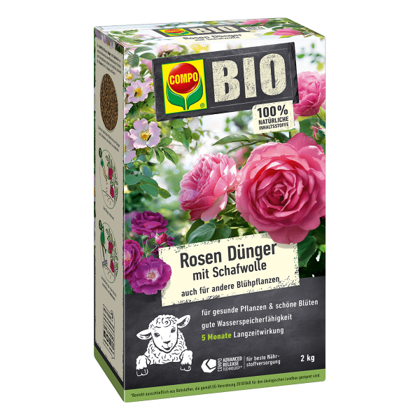 COMPO BIO Rosen Langzeit-Dünger mit Schafwolle 2 kg