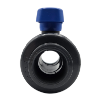PVC Kugelhahn IG mit 2 Überwurf-Verschraubungen, 2 1/2" IG, PN10