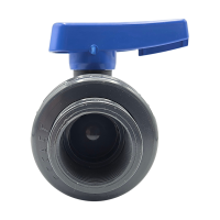 PVC Kugelhahn IG mit 2 Überwurf-Verschraubungen, 2 1/2" IG, PN10