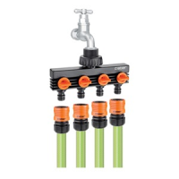Claber 4-Wege Verteiler 4x Schnellkupplung Männchen x 3/4" IG