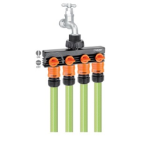 Claber 4-Wege Verteiler 4x Schnellkupplung Männchen x 3/4" IG