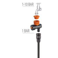 Claber Hahnverbinder mit Druckminderer Schnellkupplung Männchen x 3/4" IG, 1 bar