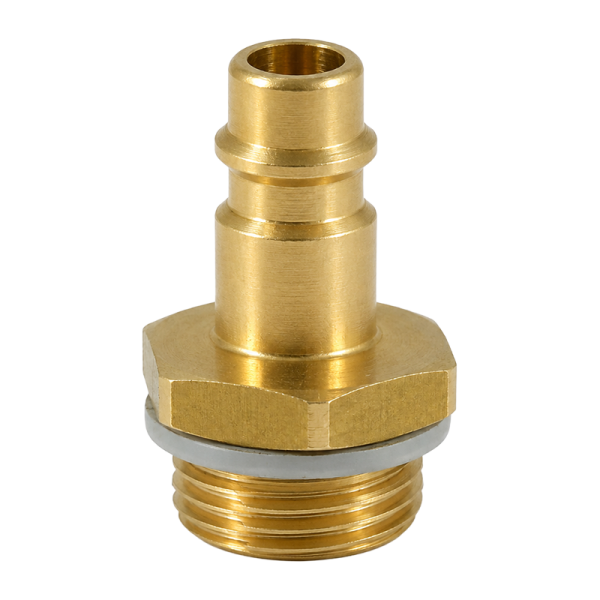 Messing Druckluft Kupplungsstecker, 1/4" AG, 0 - 35 bar