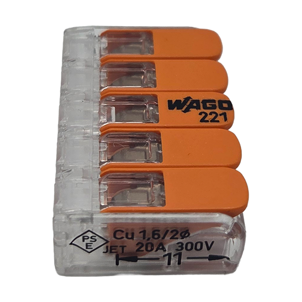WAGO COMPACT-Verbindungsklemme, 4 mm², mit Hebel, 5-Leiter