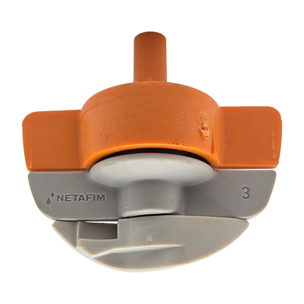NETAFIM SpinNet Microsprinkler FLT, Pressfit männlich, Drehzapfen grau, 90 l/h, 8,5 m, Düse orange