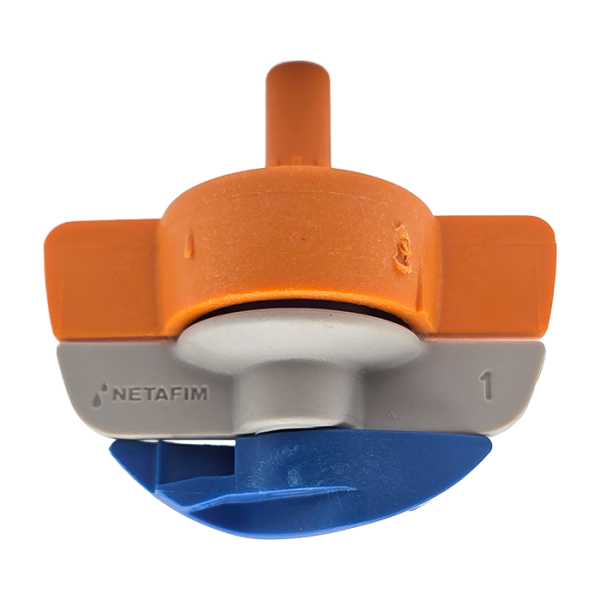 NETAFIM SpinNet Microsprinkler SR, Pressfit männlich, Drehzapfen blau, 90 l/h, 6,5 m, Düse orange
