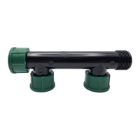 2-Wege Verteiler mit O-Ring 1" AG x IG x IG x IG