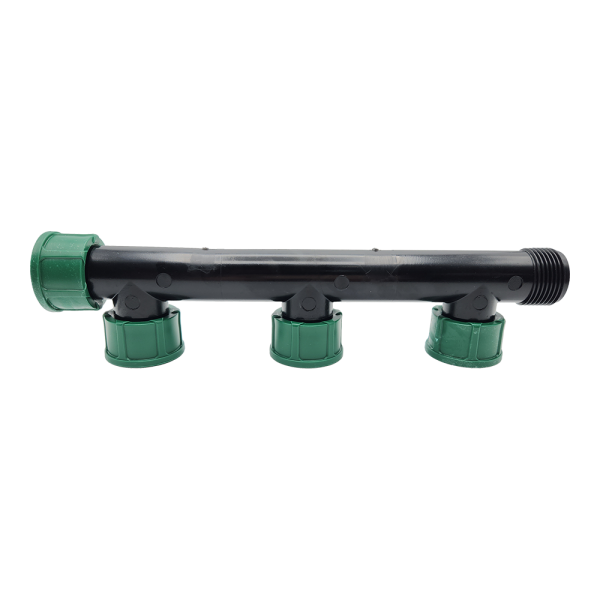 3-Wege Verteiler mit O-Ring 1" AG x IG x IG x IG x IG