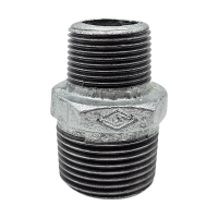 Temperguss Reduziernippel, verzinkt, 2" x 1...