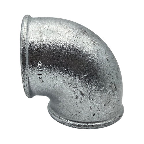 Temperguss 90° Winkel, verzinkt, 1 1/2" IG