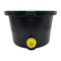 Ventilbox mit Klappdeckel und Metallkugelhahn, rund, 3/4" IG x AG