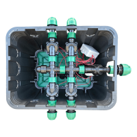Ventilbox vormontiert, rechteckig, Standard 9 V, 4 Magnetventile