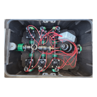 Ventilbox vormontiert, rechteckig, Standard 24 V, 6 Magnetventile